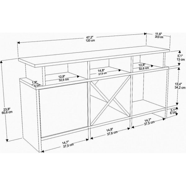 Auburn mediapenkki - antrasiitti Auburn mediapenkki - antrasiitti