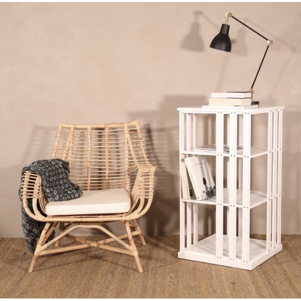 Kirjakaruselli / Kirjapyörä valkoinen - Kääntyvä 360º - korkeus 100 cm Kirjakaruselli / Kirjapyörä valkoinen - Kääntyvä 360º - korkeus 100 cm