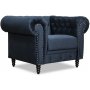 Ashford chesterfield -nojatuoli - Tummansininen sametti