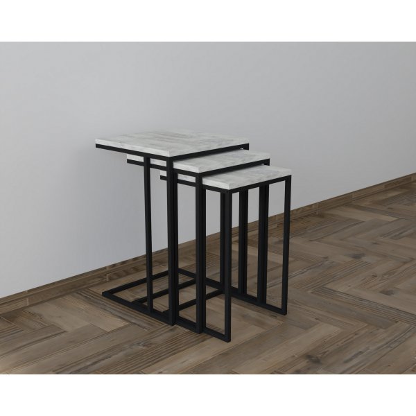 Stoli-istuinpyt 32/36/40 x 32/36/40 cm - Musta/harmaa