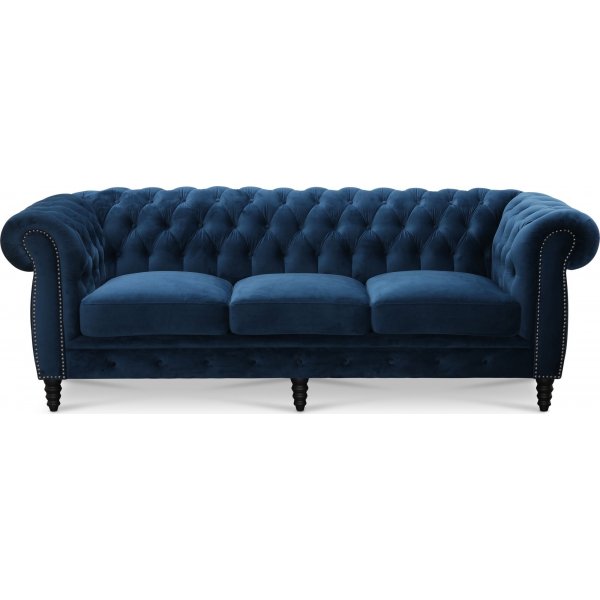 Chesterfield Cambridge 3 paikkainen - sininen sametti