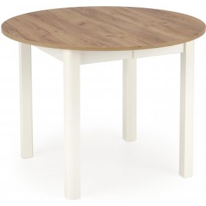 Pyöreä jatkettava ruokapöytä tammi/valkoinen 102-142 cm - Berivan Pyöreä jatkettava ruokapöytä tammi/valkoinen 102-142 cm - Berivan