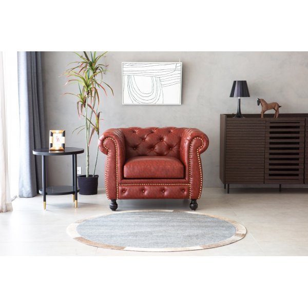 Chesterfield-nojatuoli ruskeaa PU-muovia - Charles Chesterfield-nojatuoli ruskeaa PU-muovia - Charles