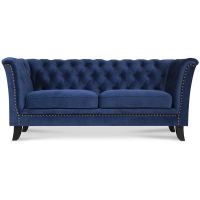Kolmen istuttava sohva Milton Chesterfield - Tummansininen sametti