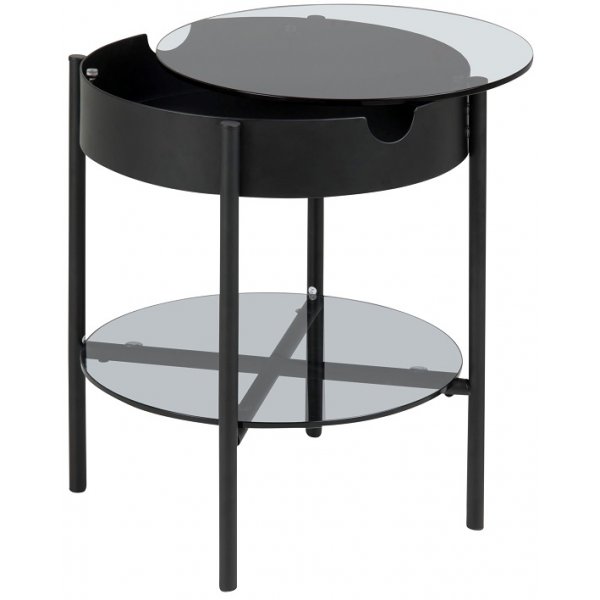Tipton sivupyt 45 cm - Lasi/Musta