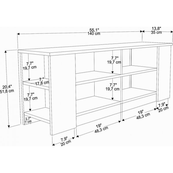 Avaruusmediapenkki - Musta marmori Avaruusmediapenkki - Musta marmori