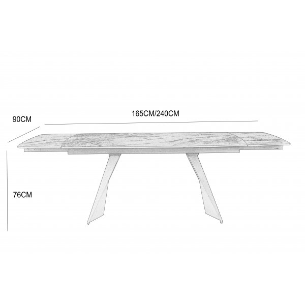 Saturnus-ruokapöytä, jatkettava 165-240 cm - Keraaminen kansi Saturnus-ruokapöytä, jatkettava 165-240 cm - Keraaminen kansi
