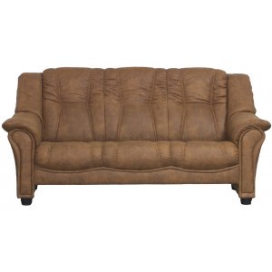 Lotas 3-istuttava sohva ruskeaa mikrokuitukangasta