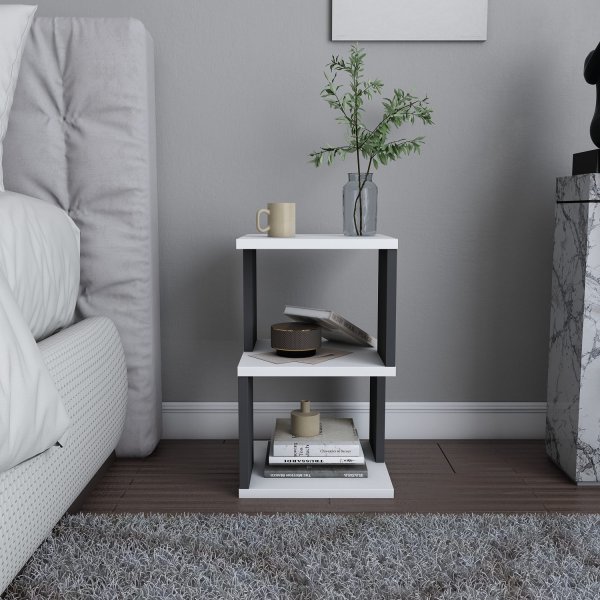 Carter yöpöytä - valkoinen/antrasiitti Carter yöpöytä - valkoinen/antrasiitti