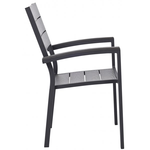 Ruokailuryhm 6 tuolia ja ruokapyt 205 x 90 cm musta/harmaa - Las Vegas