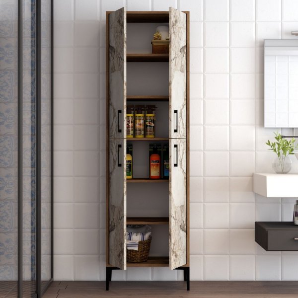 Berliinin kaappi - pähkinä/valkoinen marmori Berliinin kaappi - pähkinä/valkoinen marmori