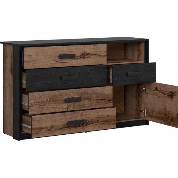 Kassel lipasto - Tumma tammi/musta tammi Kassel lipasto - Tumma tammi/musta tammi