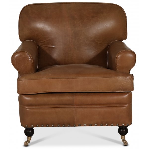 Howard-nojatuoli Cairo - Ruskea aniliininahka