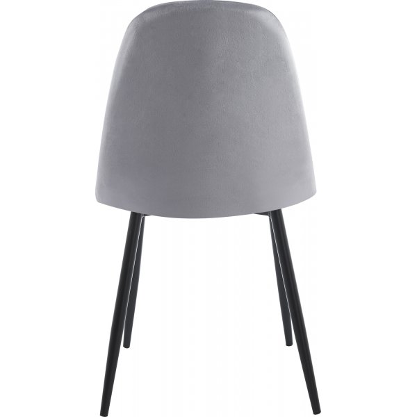 Ruokailuryhm� Crossby-p�yt� �120cm p�hkin�puuta ja 4 Carisma-ruokailutuolia vaaleanharmaasta samettista