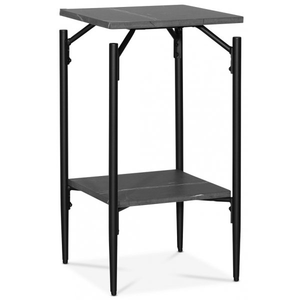 Wayne yöpöytä korkea hyllyllä 75 x 40 x 40 cm - Harmaa marmorifolio + Huonekalujen jalat Wayne yöpöytä korkea hyllyllä 75 x 40 x 40 cm - Harmaa marmorifolio + Huonekalujen jalat