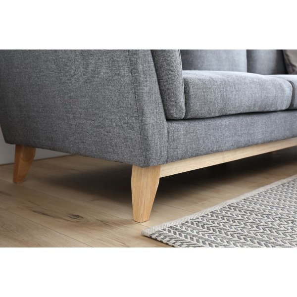 Sohva divaanilla, harmaa kangas - 260 cm leve + Huonekalujen tahranpoistoaine