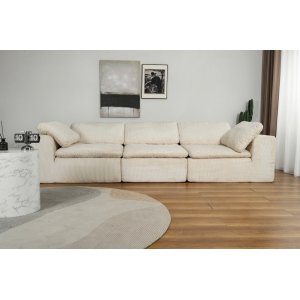 Modulaarinen sohva 320 cm beigeä samettia - Vera Modulaarinen sohva 320 cm beigeä samettia - Vera