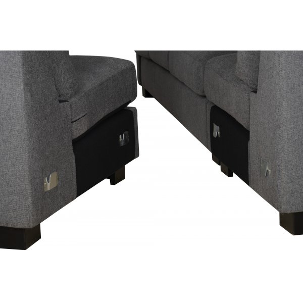 Salem kulmasohva tummanharmaata kangasta