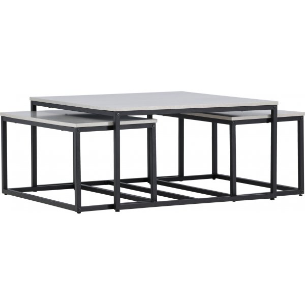 Solna sohvapyt 80/38 x 80/73 cm - Harmaa/musta