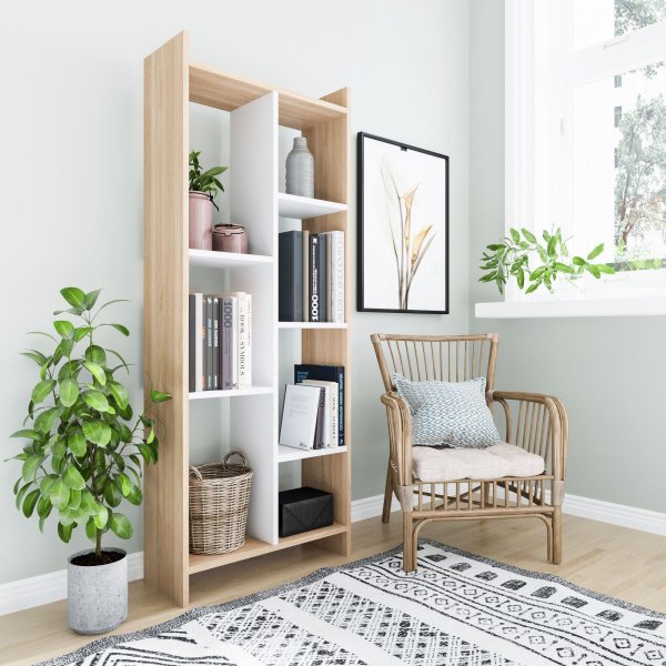 Eden kirjahylly - tammi/valkoinen Eden kirjahylly - tammi/valkoinen