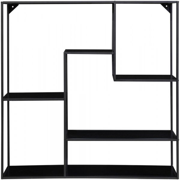 Valkoinen seinähylly - musta - 85x85x18 Valkoinen seinähylly - musta - 85x85x18