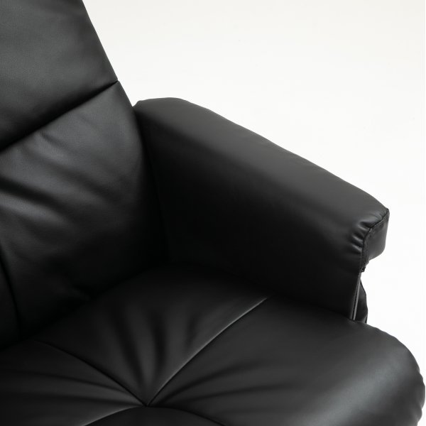 Duva lepotuoli rahiolla mustaa PU:ta ja ruskeat jalat Duva lepotuoli rahiolla mustaa PU:ta ja ruskeat jalat