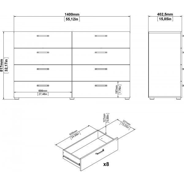 Dallas leveä lipasto - Tummanruskea Dallas leveä lipasto - Tummanruskea