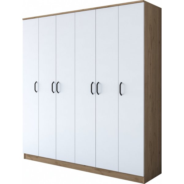 Baden vaatekaappi 14 - pähkinä/valkoinen Baden vaatekaappi 14 - pähkinä/valkoinen