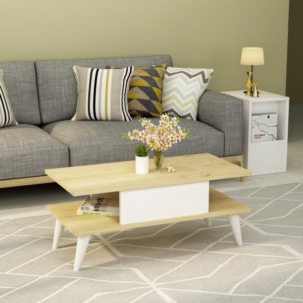 Beta sohvapöytä - Sapphire tammi/valkoinen Beta sohvapöytä - Sapphire tammi/valkoinen