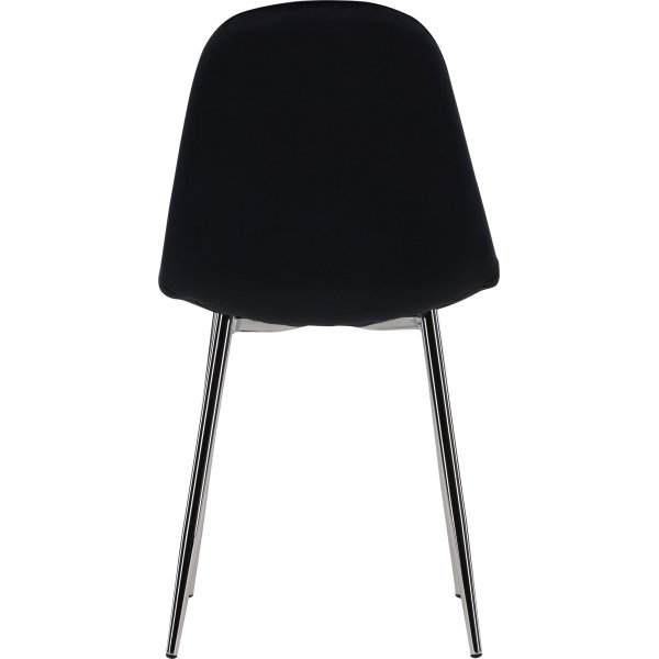 Bridge-ruokailutuoli - Musta sametti/kromi Bridge-ruokailutuoli - Musta sametti/kromi