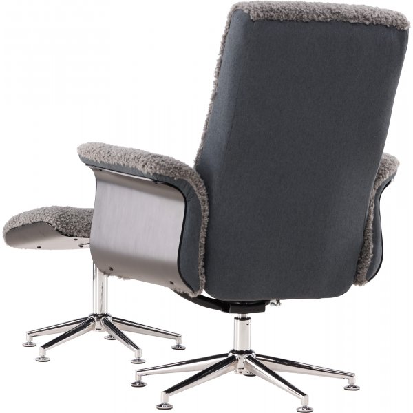 Nojatuoli jalkarahilla - Harmaa - Hagön + Huonekalujen tahranpoistoaine Nojatuoli jalkarahilla - Harmaa - Hagön + Huonekalujen tahranpoistoaine