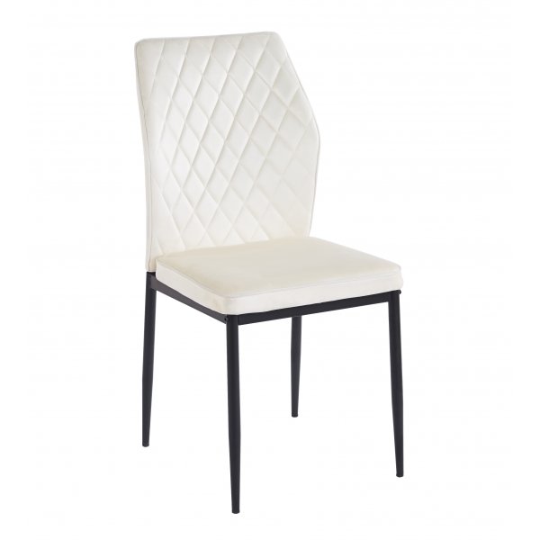 Inez-ruokatuoli beige samettia, mustat jalat