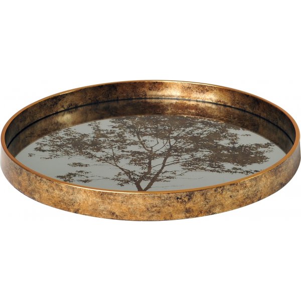 Kultainen tarjoilualusta peililasilla - Tree