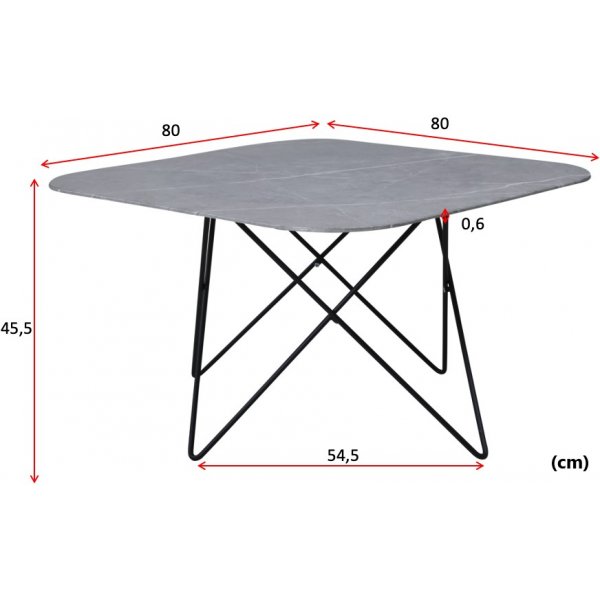 Michel-sohvapöytä 80 x 80 cm - Musta marmori Michel-sohvapöytä 80 x 80 cm - Musta marmori