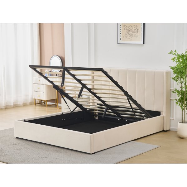 S�ngynrunko s�ngynp��dyll� ja s�ilytystilaa 180 x 200 cm - Beige - Bianca