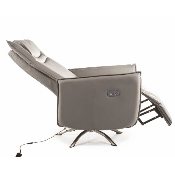 Sähköinen nojatuoli harmaata PU-muovia Sähköinen nojatuoli harmaata PU-muovia