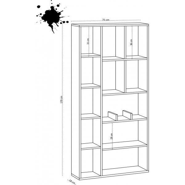 Uranus kirjahylly - Sapphire tammi Uranus kirjahylly - Sapphire tammi