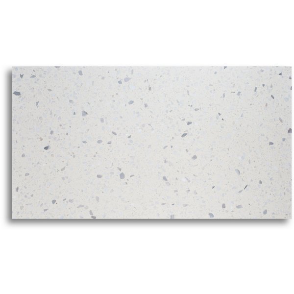 Terrazzo-sohvapyt 75x75 cm - Bianco Terrazzo & Kromattu Cross-runko