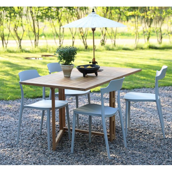 Abbe pinottava muovinen ruokapöydän tuoli - harmaa Abbe pinottava muovinen ruokapöydän tuoli - harmaa