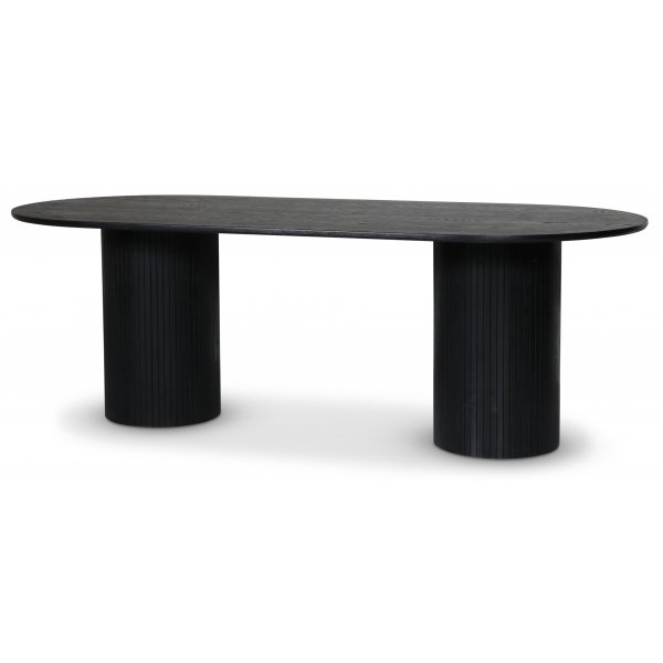 Nova soikea ruokapöytä mustaksi petsattua saarnia 215x100 cm Nova soikea ruokapöytä mustaksi petsattua saarnia 215x100 cm