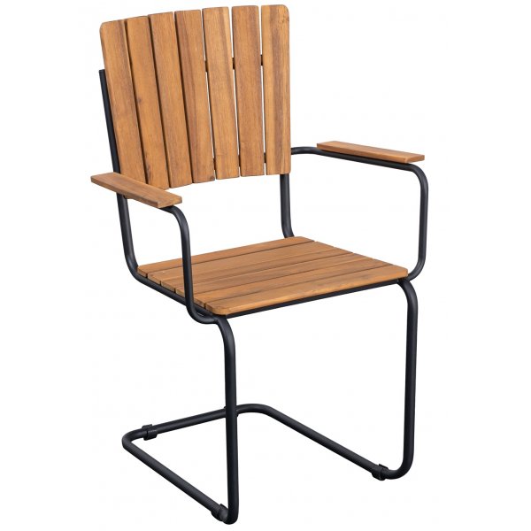 Holmö ulkoruokapöydän tuoli käsinojilla ruskea/musta Holmö ulkoruokapöydän tuoli käsinojilla ruskea/musta