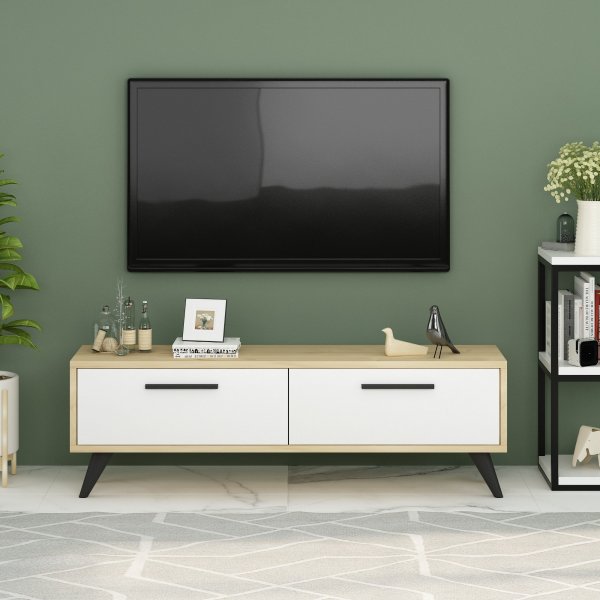 Melisa mediapenkki - Sapphire tammi/valkoinen Melisa mediapenkki - Sapphire tammi/valkoinen