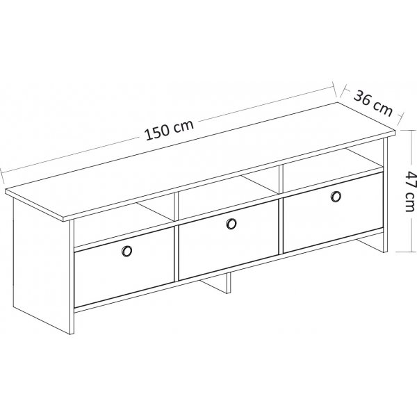 Trysil mediapenkki - Valkoinen/safiiritammi Trysil mediapenkki - Valkoinen/safiiritammi