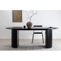 Bianca soikea ruokapöytä 200x90 cm - Mustaksi petsattu tammiviilu Bianca soikea ruokapöytä 200x90 cm - Mustaksi petsattu tammiviilu