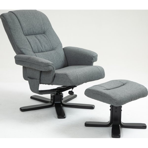 Harmaa lepotuoli jalkarahilla - Oslo Harmaa lepotuoli jalkarahilla - Oslo