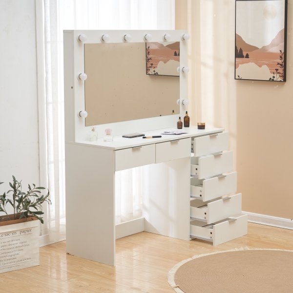 Meikkipöytä valaistuksella ja säilytystilalla / Gigi Meikkipöytä valaistuksella ja säilytystilalla / Gigi