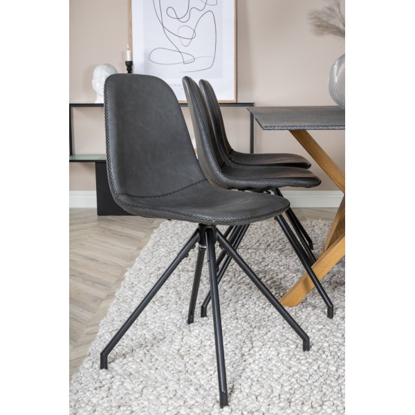 Kntyv Bridge-ruokailutuoli - musta PU