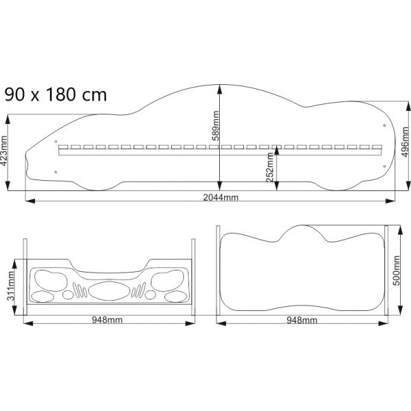 Louie-lastensänky, kilpa-auto - Valinnainen väri ja koko! Louie-lastensänky, kilpa-auto - Valinnainen väri ja koko!