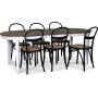 Skagen elintarvikeryhm; ruokapyt 160/210x90 cm - Valkoinen/ruskea ljytty tammi ja 6 Danderyd No.16 tuolia Musta