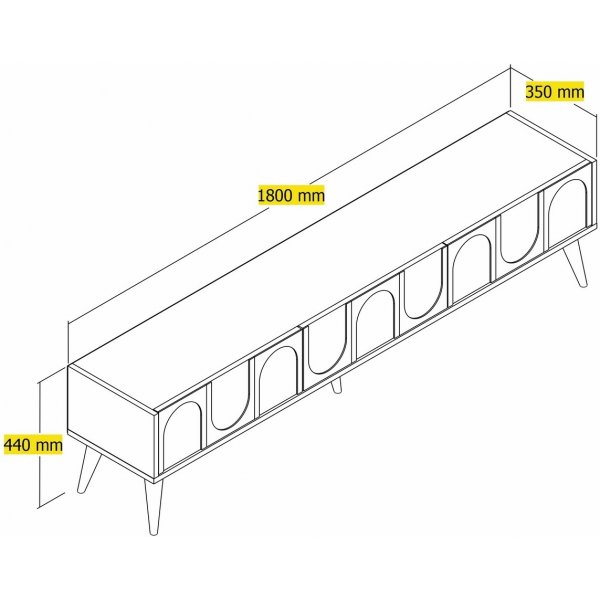 Lyon TV-taso - Valkoinen/pähkinä Lyon TV-taso - Valkoinen/pähkinä